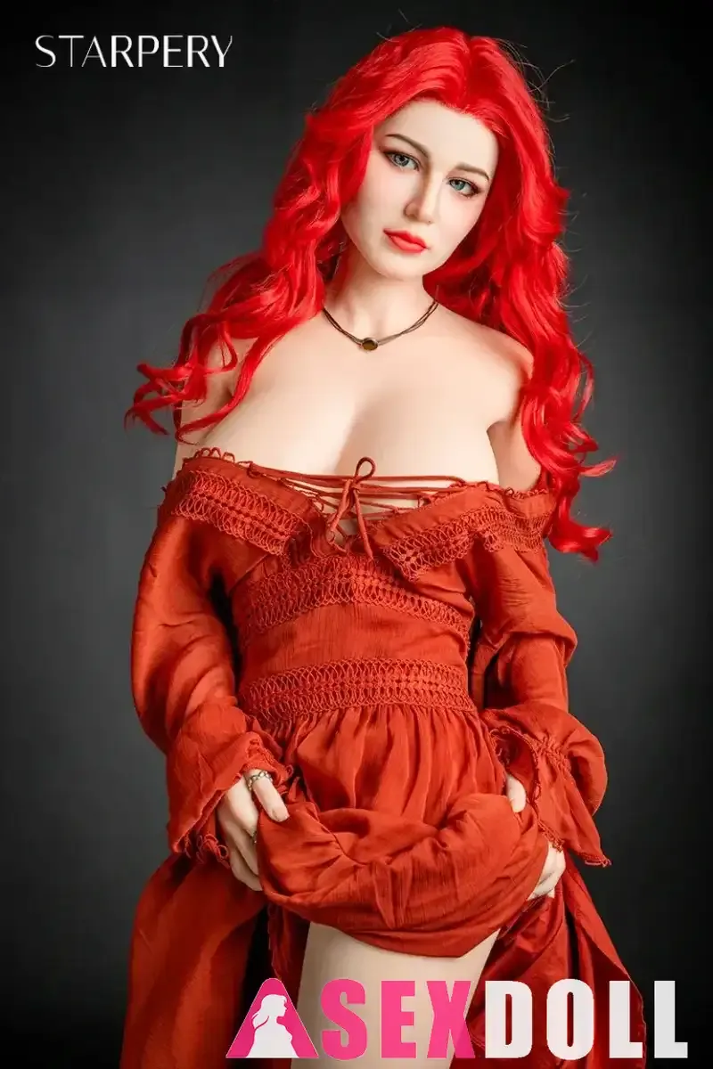 Starpery Eva 171cm D Cup Red Hair Full Body Silicone Sex Doll