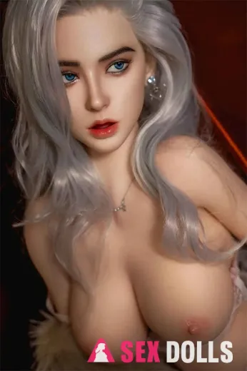 164cm D Cup Elena Silicone Head M Series Lifelike Silver Hair Cosplay Adult Love Doll