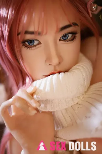 160cm Silicone Head Foxy Pink Hair Asian Cosplay sex dolls for males