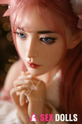 160cm Silicone Head Foxy Pink Hair Asian Cosplay  realistic woman doll